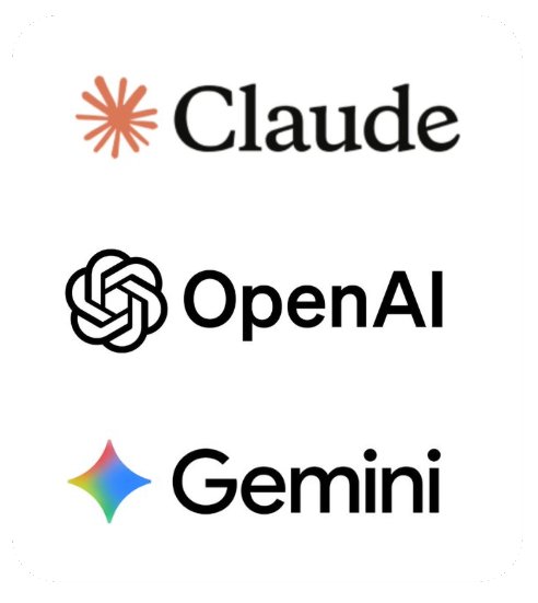 OpenAI Gemini Claude logos